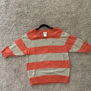 Lacoste taupe and burnt orange sweater